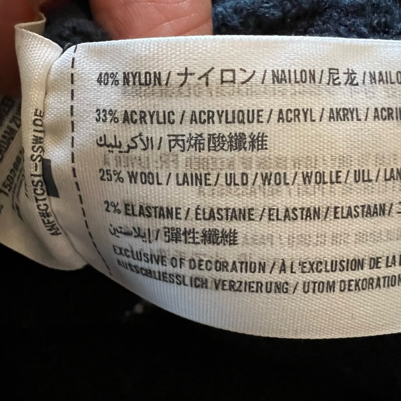 Abercrombie & Fitch Navy Logo Sweater XS – Classic A&F Preppy Knit Pullover - Picture 5 of 6